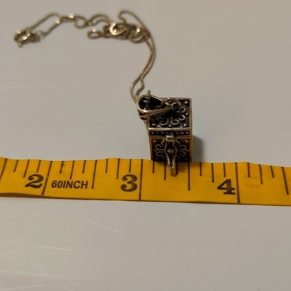 Prayer Box Charm 925 Locket With Necklace, EUC - Picture 8 of 8